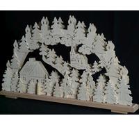 Arcata El. Illuminato Con Chiesa E Casa B x H=70x43cm Nuovo Arco di Luci