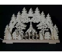 Arcata El. Illuminato Con Coro B x H=50x31cm Nuovo Arco di Luci Legno