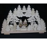 Arcata El. Illuminato Con Coro Natura Lxa = 50x32cm Nuovo Arco di Luci Legno