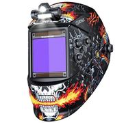 ARCCAPTAIN 10 x 9,3 cm, casco per saldatura auto oscurante, ad energia solare, cappuccio per saldatura a colori veri, casco per saldatore con chiarezza ottica 1/1/1/1, 4 sensori ad arco largo