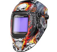 ARCCAPTAIN Caschi per saldatura automatici Colore Reale completamente automatici, con campo visivo extra grande, 10 x 9 cm, colore vero e proprio, ombra larga 4/9 - 13 per ARC TIG MIG