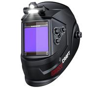 ARCCAPTAIN Casco di saldatura con oscuramento automatico di colore reale da 10 x 9.3 cm con luce, cuffia per saldatura alimentata ad energia solare, 4 sensori ad arco, schermo ampio 4/5-9/9