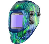 ARCCAPTAIN Casco per saldatura automatico a colori reali completamente automatico, con campo visivo extra grande 10 x 9 cm, casco per saldatura a colori reali con ombreggiatura ampia 4/9-13 per ARC