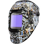 ARCCAPTAIN Casco per saldatura automatico Colore Reale completamente automatico, con campo visivo extra grande, 10 x 9 cm, casco per saldatura con colore vero e proprio, ombra larga 4/9-13 per ARC TIG