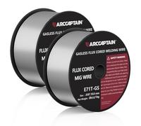 ARCCAPTAIN Filo di riempimento 0,8 mm, 2 kg, E71T-GS MIG, per saldatrice senza gas MIG/MAG FLUX, con certificazione TÜV, bobina D100 con mandrino da 20 mm, confezione da 2