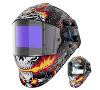 ARCCAPTAIN Flip Up Design Welding Helmet, grande visualizzazione 10 x 6,5 cm Cappa per saldatura auto oscurante, maschera per saldatura a energia solare Ture Color, sensore ad arco 4 con paralume