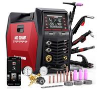 ARCCAPTAIN MIG205MP Saldatrice 9-in-1 con controllo iControl App/Plasma Cutter/Pulsed MIG/Flux Core/Spool Gun/DC HF-Lift TIG/Clean/MMA per alluminio 230V Multi-processo