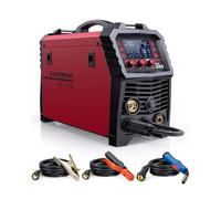 ARCCAPTAIN Saldatrice a Filo Continuo, Saldatrice MIG 200A 6 in 1 Gas MIG/Gasless Flux Core MIG/Stick/Lift TIG/Spot Welding/Spool Gun 230V Saldatrice Multiprocesso in Alluminio con display LED