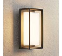 Arcchio Applique a LED Ismera, antracite/opal, IP65, vetro Arcchio