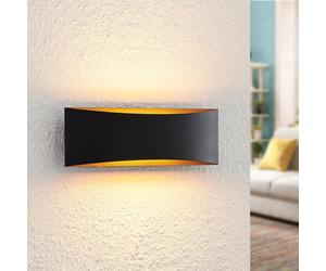 Arcchio Applique a LED Jelle, 27 cm, nero/oro, alto/basso Arcchio