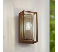 Arcchio Applique da esterno Ismera, color ruggine, IP65, vetro, E27 Arcchio