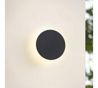 Arcchio Applique da esterno LED Gravo, Ø 16 cm, nero, IP65 Arcchio