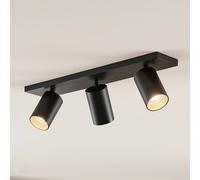 Arcchio Faretto Brinja, nero, angolare, Ø 6 cm, 3 luci, GU10 9928019