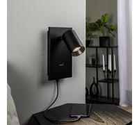 Arcchio Faretto Brinja, nero, metallo, USB-C, interruttore 9928117