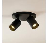 Arcchio Faretto Brinja, nero, rotondo, Ø 6 cm, a 2 luci, GU10 Arcchio