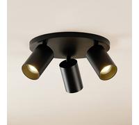 Arcchio Faretto Brinja, nero, rotondo, Ø 6 cm, a 3 luci, GU10 Arcchio