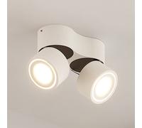 Arcchio Faretto da soffitto a LED Rotari, bianco, 2 luci, 1362 lm Arcchio