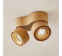 Arcchio Faretto da soffitto LED Rotari, marrone, a 2 luci, 8,9W Arcchio