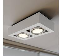 Arcchio Faretto da soffitto Ronka, 34 cm, a 2 luci, bianco, GU10 Arcchio