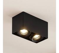 Arcchio Faretto Kubika, 19 cm, nero, a 2 luci, metallo Arcchio