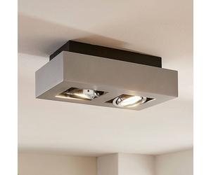Arcchio faretto Vince, 25 cm, a 2 luci, argento, GU10 Arcchio