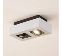 Arcchio faretto Vince, 25 cm, a 2 luci, bianco/nero, GU10 Arcchio