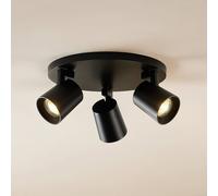 Arcchio Iavo faretto, rotondo, 3 luci, nero Arcchio