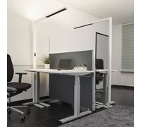 Arcchio Lampada da terra per ufficio Jolinda, bianco, metallo, sensore Arcchio