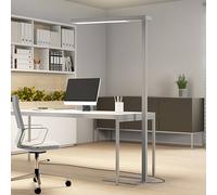 Arcchio Lampada da terra per ufficio Susi a LED, argento, sensore, dimmer, CCT Arcchio