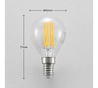 Arcchio Lampadina a LED E14 P45, 4W, trasparente, 2.700K, dimmerabile, set da 2 Arcchio