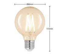 Arcchio Lampadina LED G80 E27, 8 W, 2.700 K, a filamenti, dimmerabile Arcchio