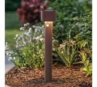 Arcchio Lampione a LED Milten, 65 cm, ruggine, IP65, sensore Arcchio