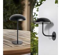 Arcchio LED lampada da tavolo ricaricabile Thenra, nero, supporto a parete Arcchio