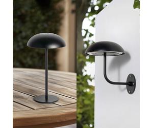 Arcchio LED lampada da tavolo ricaricabile Thenra, nero, supporto a parete Arcchio