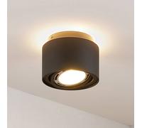 Arcchio plafoniera Walisa, Ø 15 cm, nero, metallo, GU10 Arcchio