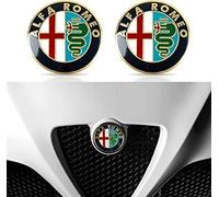 ARCEEN 2pcs Emblem Adesivo per Alfa Romeo Giulietta Mito Stelvio Giulia, Decalcomanie Auto, Adesivi per Auto Logo Badge Decal Emblema Adesivo, Accessori per la Decorazione Distintivo dell'auto,A Gold