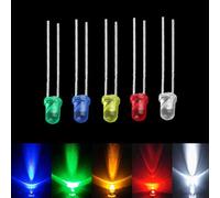 ARCELI 100 PCS Lampadina a LED a cinque colori ad alte prestazioni ad alta potenza Lampade a diodi a emissione magnetica a 2 pin Kit assortiti 3mm brillante