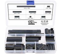 ARCELI 120Pcs 2.54mm Straight Single Row PCB Board Femmina Pin Header Socket Connector Strip Assortimento Kit per Arduino Prototype Shield (singola fila)