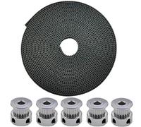 ARCELI 5 Metri GT2 2mm Pitch 6mm Wide Timing Belt in Gomma + 5 PCS 16 Denti in Alluminio Timing Pulley Wheel per Stampante 3D