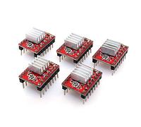 ARCELI A4988 Stepper StepStick con motore compatibile con dissipatore di calore per 3D Printer Controller Ramps 1.4 (confezione da 5 pezzi) - rosso