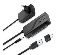 ARCELI Adattatore convertitore USB 3.0 a SATA per dischi rigidi HDD/SSD da 2,5"/3,5", adattatore a disco U per unità SATA, con adattatore di alimentazione da 12 V/2 A