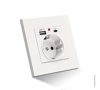 ARCELI Presa USB tedesca con ricarica rapida 18 W tipo C, max. 3,1 A, presa da parete 110-250 V con USB C + 1 presa AC