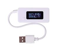 ARCELI Retroilluminazione LCD a coda bianca Display digitale LCD Misuratore di voltaggio di carica amperometro con amperometro USB