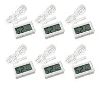 ARCELI Termometro digitale 2 in 1 LCD incorporato con igrometro esterno per rettile incubatore acquario, pollame - bianco (6 pezzi)