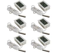 ARCELI Termometro Digitale LCD con Sonda Esterna per Frigorifero, Congelatore, Frigorifero Acquario - Bianco (6 Pezzi)