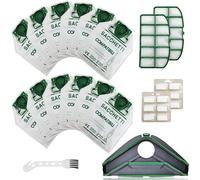 Arcets Kit 12 Sacchetti e Sottospazzola compatibile per Folletto VK200 VK220 FP 200 FP 220S | 12 Sacchetti Aspirapolvere Microfibra a 5 Strati con 2 Filtri Motore e Sottospazzola