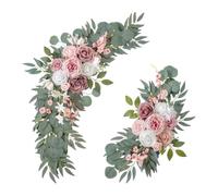 Arch Flowers for Backdrop - 2 Pieces Flexible Flowers Greenery Garlands