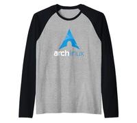 Arch Linux T-Shirt con Slogan e Logo Open Source OS Tee Maglia con Maniche Raglan