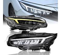 Archaic LED Fari Anteriori compatibili con 10th Honda Civic Sedan Hatchback 2016-2021,luci anteriori con indicatori di direzione sequenziali, animazione DRL, coppia