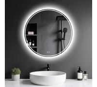 Archaluxe Specchio Bagno con Luce LED 50cm: Specchio Bagno Rotondo - Specchio Tondo Retroilluminato, 3 Colori Luce, Dimmerabile, IP44, Antifog Digital Mirror
